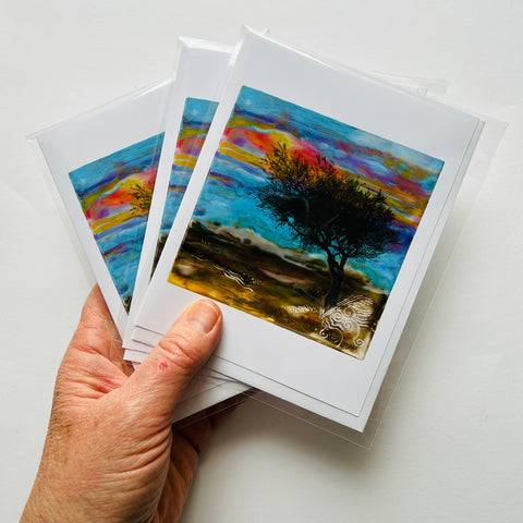 Bent Tree Afterglow on Lake Huron Cards