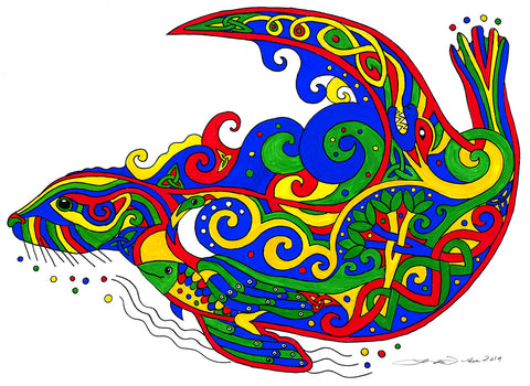 2019 Celtic Festival Fine Art Print: Swimming Otter